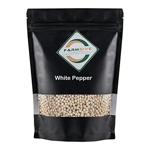 Farmsive Farmsive Organic White Pepper, Pepper Corn, White Mirch, Dakhni Mirch, Safed Mirch Sabut, 900 g