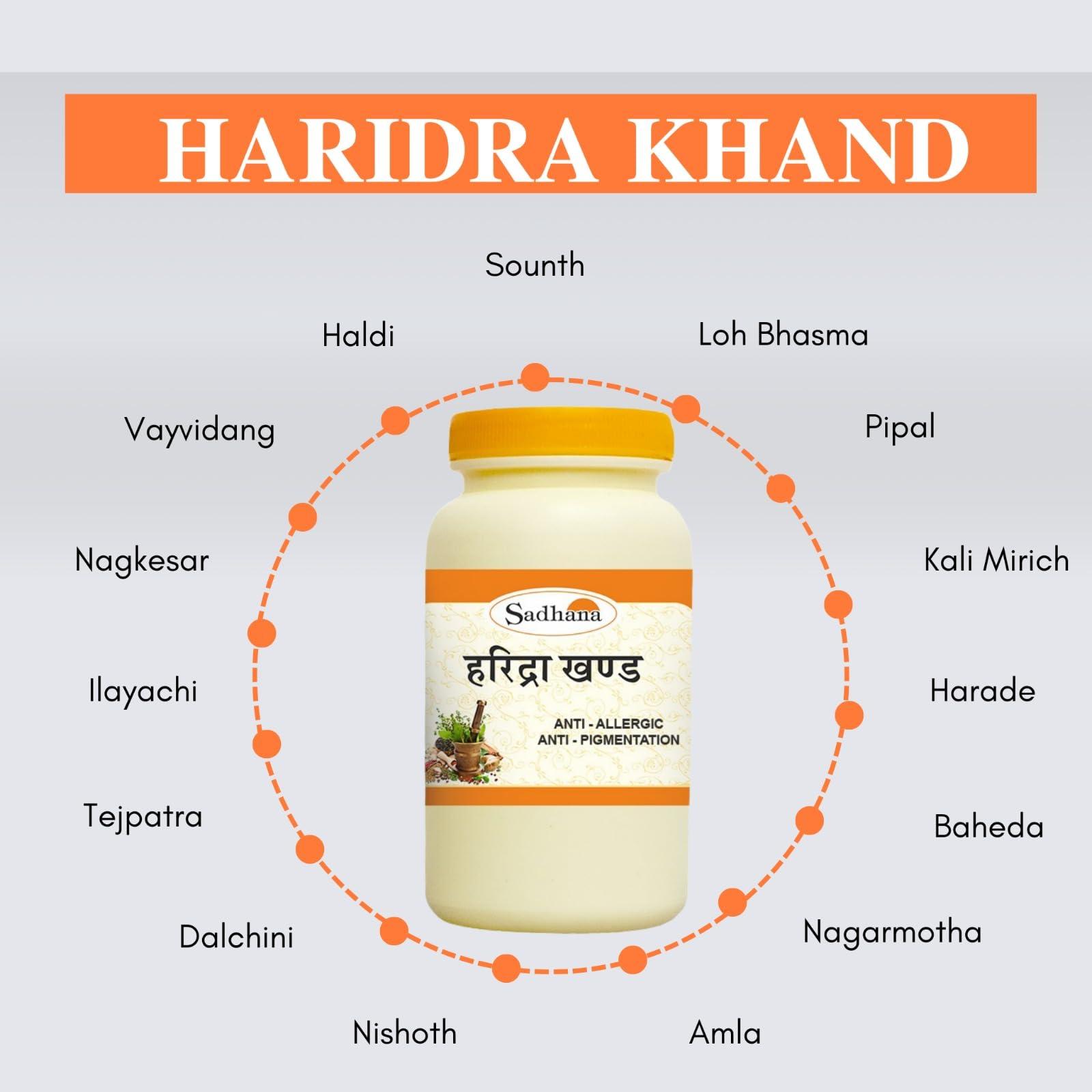 SADHANA AYURVEDICS PVT. LD. Sadhana Ayurvedic Haridra Khanda - 200Grams | Pure & Natural Ayurvedic Supplements For Skin Health - (Pack of 2)
