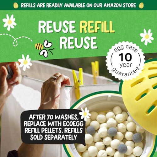 Ecoegg Ecoegg Laundry Egg | Detergent & Fabric Conditioner Replacement | Non bio, no enzymes, phosphates, bleach | Sensitive Skin | Orange Blossom 70 Washes (Fragrance Free)