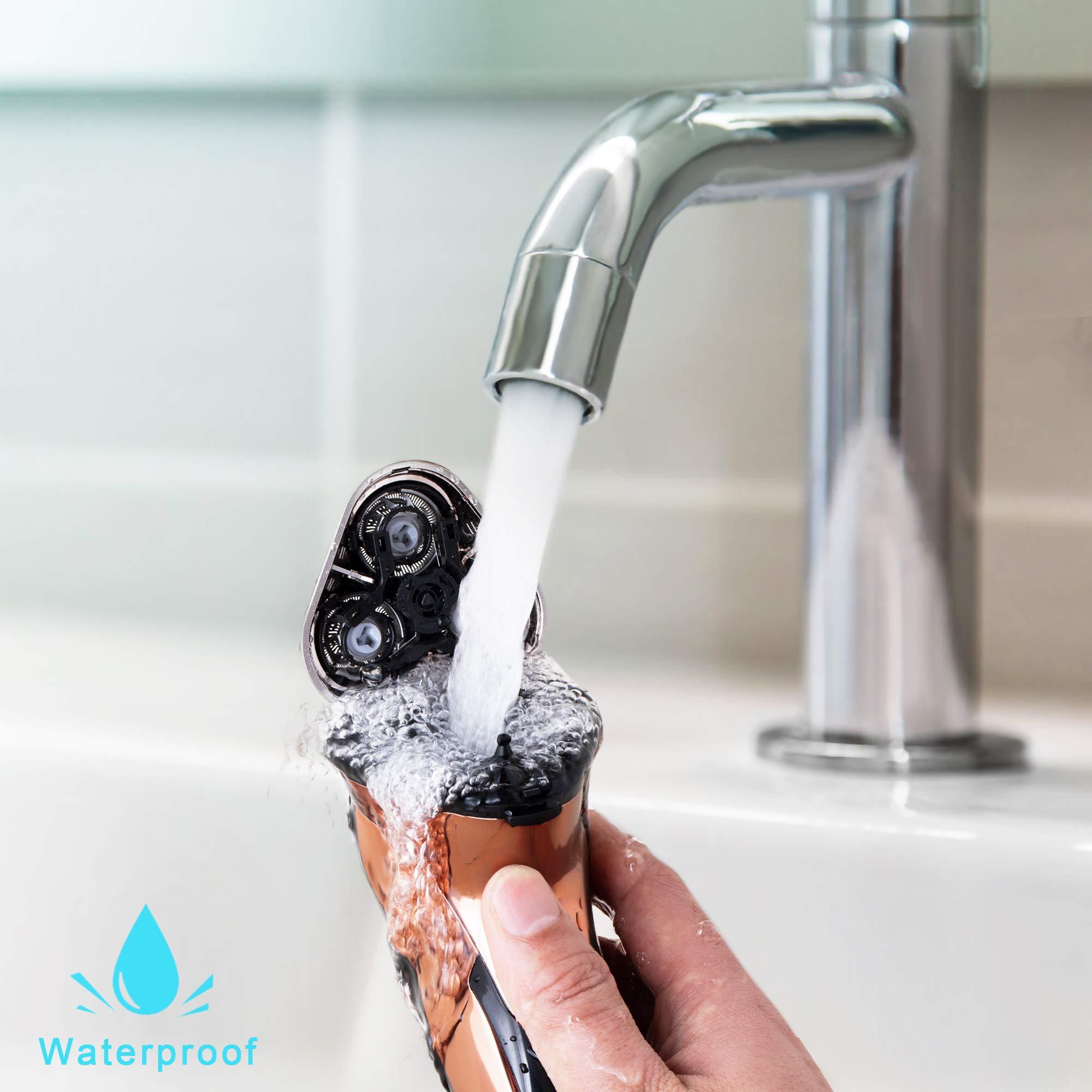 Hatteker Hatteker Electric Shaver Men Razor Rotary Shavers with Pop-up Sideburn Trimmer Waterproof Wet Dry Cordless Rechargeable