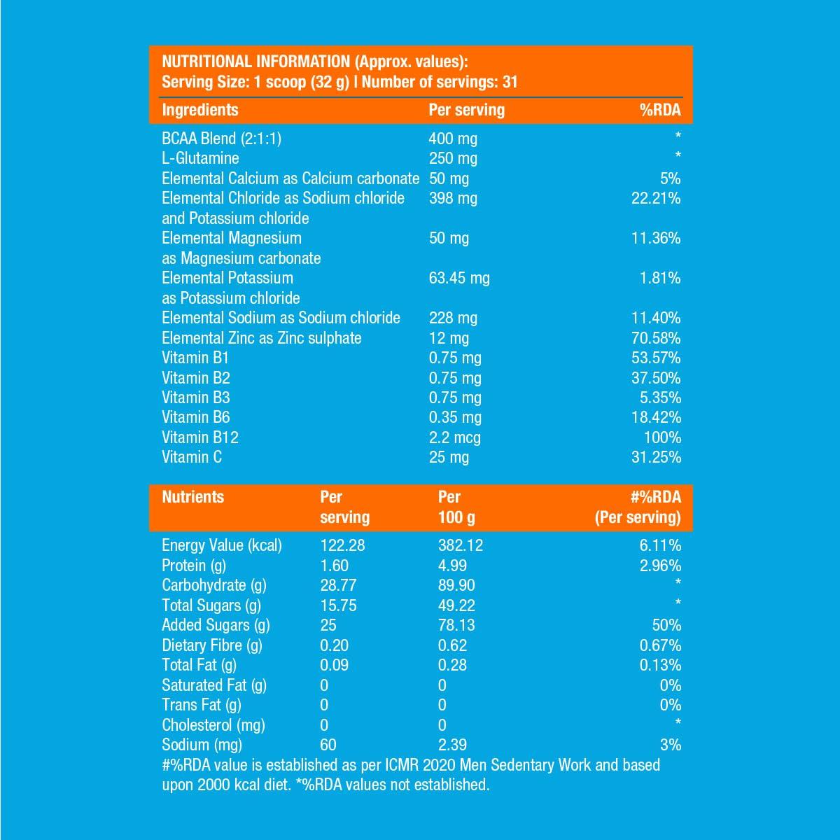 FAST&UP Fast&Up Reload Isotonic Energy Drink | Carbs + Electrolytes + Aminos | Restore, Replenish and Recover | 31 servings (Orange)