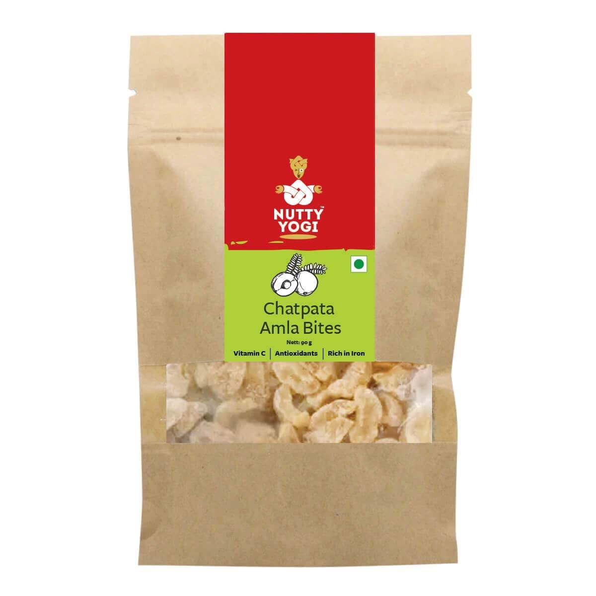 NUTTY YOGI Nutty Yogi Chatpata Amla | Rich in Vitamin C | Indian Goosberries | Rich in Iron 90gm (Pack of 3) | Mouth Freshener, Digestive,After-Meal,Mukhwas