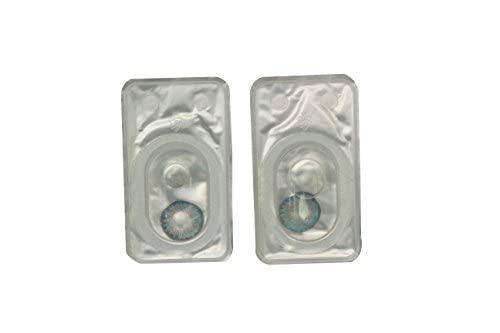 Diamond eye Diamond Eye Zero Power Color Quarterly Contact Lenses With Lens Care Kit (2 Lens Pack, Sky Blue)