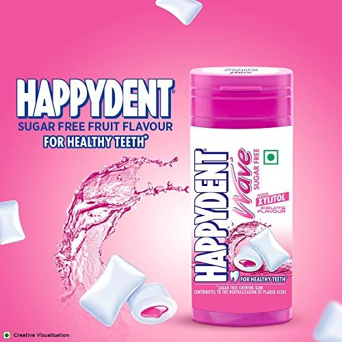 HappyDent Happydent Wave, Xylitol Sugarfree Fruity Flavour, Bubble Gum Bottle Pack, 231.2g (Pack of 8)