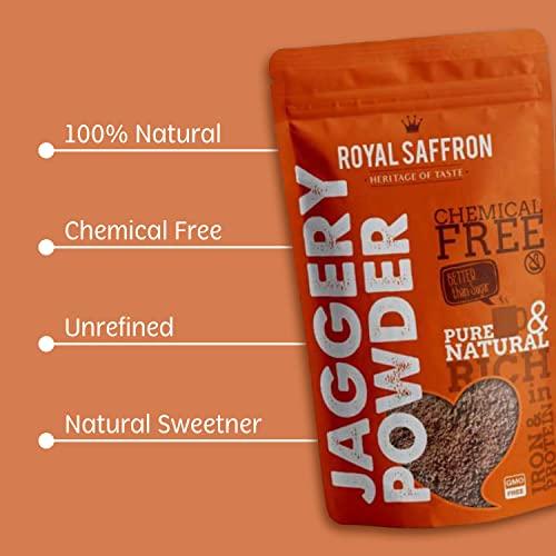 Royal Saffron Royal Saffron Jaggery Powder 500g Desi Gud Powder 100% Pure and Natural Gur Powder Sugarcane Jaggery Powder () Desi Gud Powder 500g