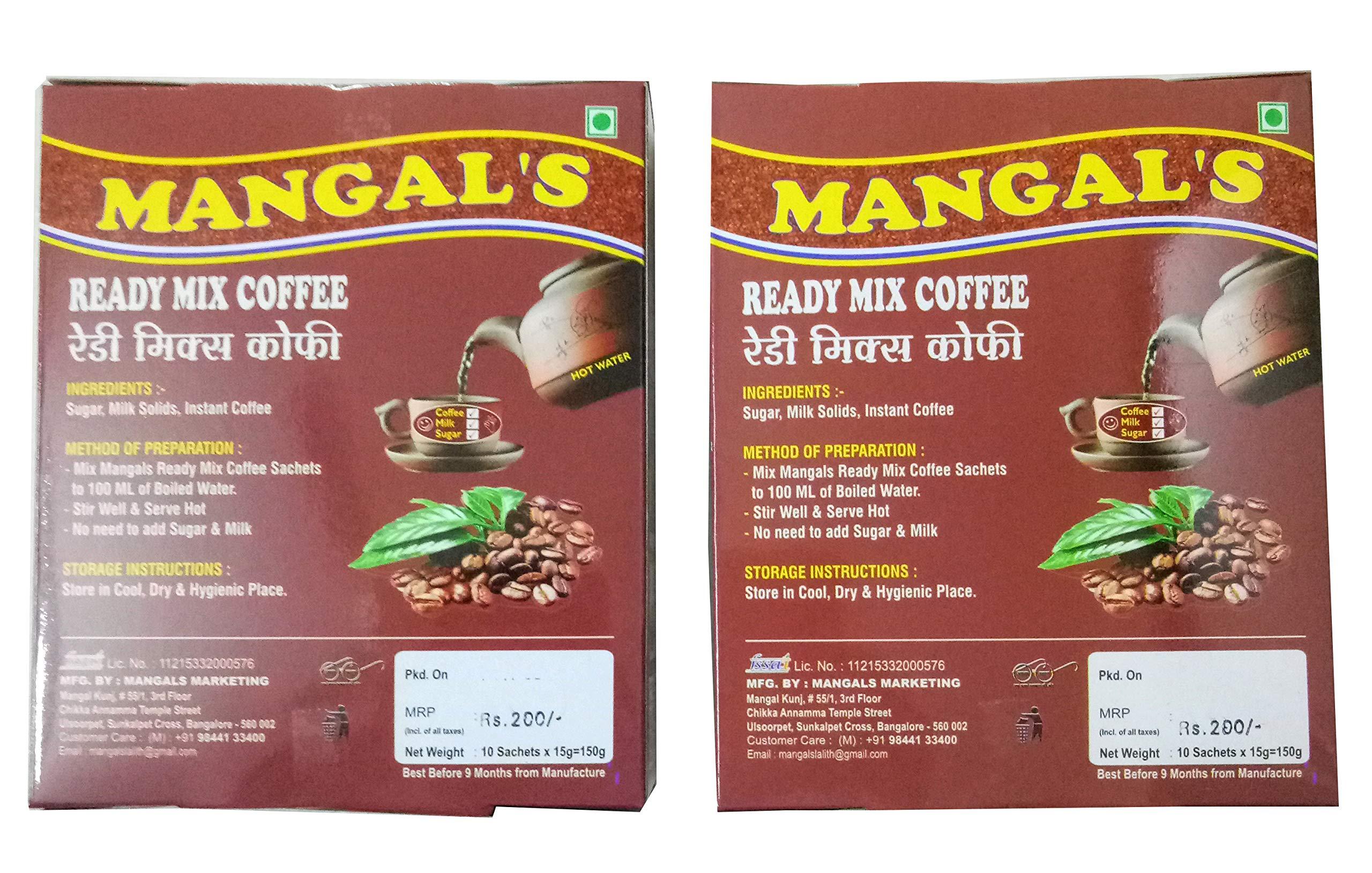A.MANGALS A.Mangals Readymix instant Coffee -(Sugar+Milk+Coffee) | Experience Intense Coffee Taste | Flavourful Coffee Powder | Pack Of 2 (individual sachet packs)