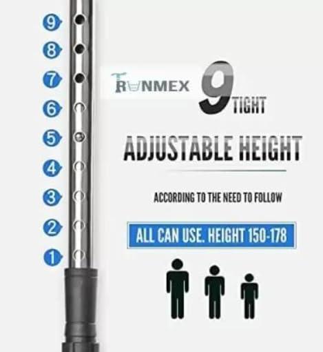 RUNMEX Runmex Surgical Elbow Crutch Black Height Adjustable Men/Women/Old People Patient Walking Stick