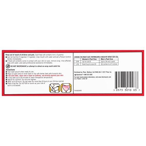 ThermaCare Thermacare Heat Wraps Lower Back & Hip, L-XL