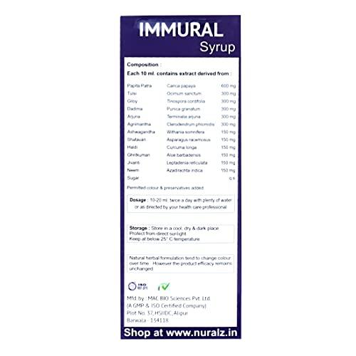 Nuralz Nuralz Immural Combo - (1 MONTH DOSE) - Syrup (3 X 200 Ml) + Capsules (2 X 30 Capsules)