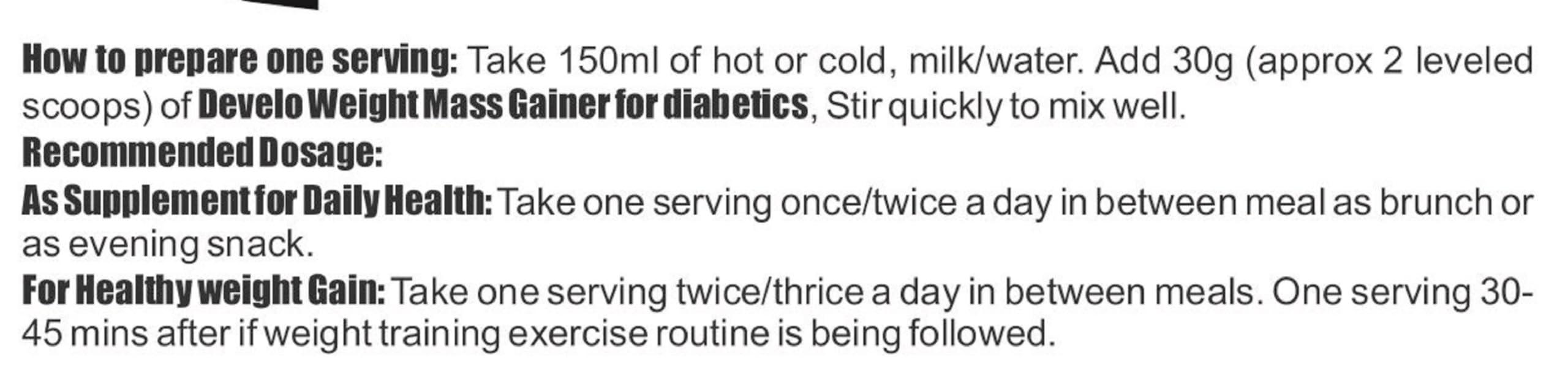 DEVELO DEVELO Weight & Mass Gainer For Diabetics, Sugar Free Supplement For Diabetes Care, Weight & Muscle Gain 1Kg Vanilla, Powder