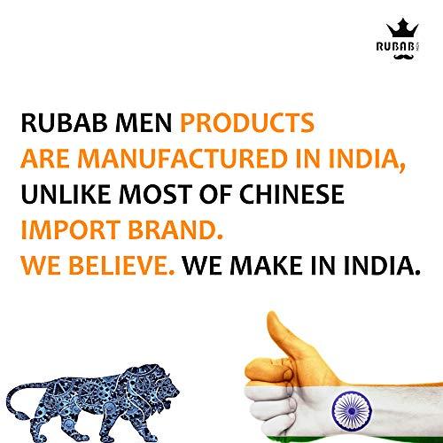 RUBAB MEN RUBAB MEN Beard Grooming 4-in-1 Kit for Men | Beard Brush, Hair & Beard Softener Balm, Wooden Beard Shaper Tool & Wooden Beard Comb for Men | Pack of 4