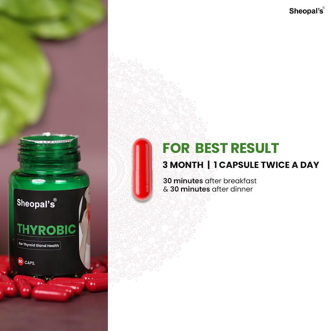 Sheopal\'s Sheopal\'s Thyrobic Ayurvedic Capsule Supplement  Rapid Action Formula with Kanchanar, Haldi, Sankh Bhasma, Amla, and Saunf  Supports Thyroid Health, Healthy Glands, and Cellular Metabolism  60 Caps