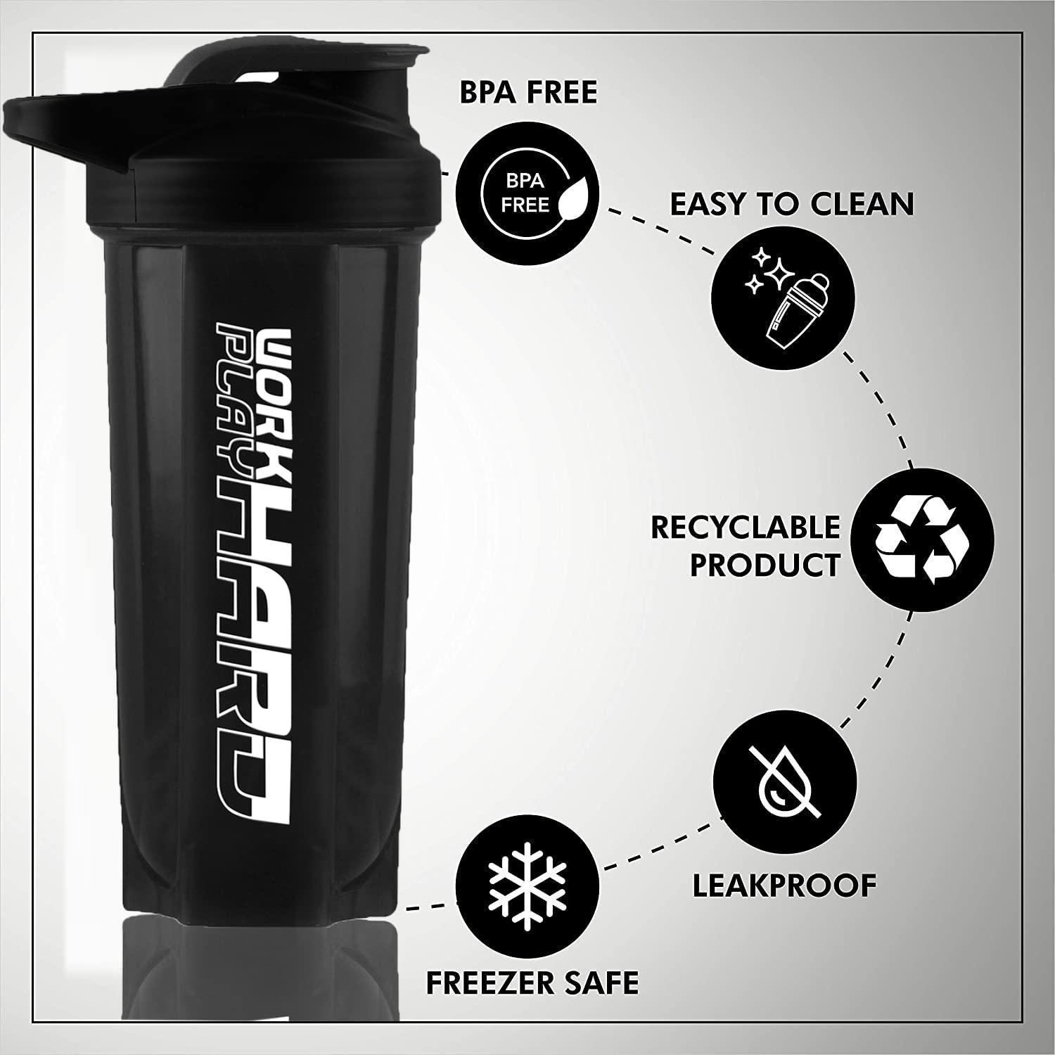 COOL INDIANS COOL INDIANS Gym Shaker Bottle, Shaker Bottles For Protein Shake 100% Leakproof Guarantee Protein Shaker|Sipper Bottle, Ideal For Protein, Pre Workout And Water BPA Free Material