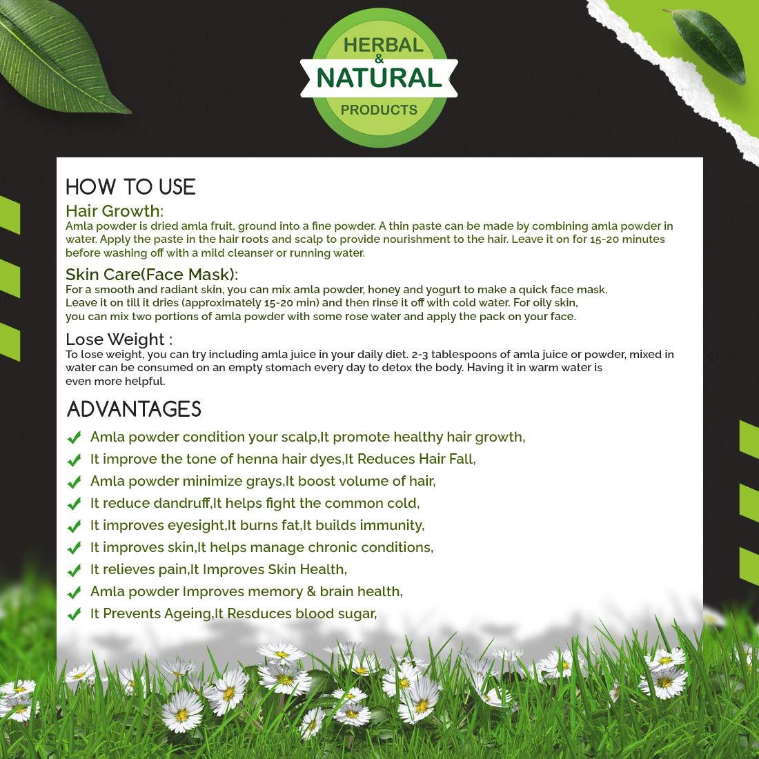 Natural and Herbal Products Amla powder for skin/Amla powder for eat / 100% Pure Amla for hair growth organic/Organic Amla powder for drinking eating/Amla powder for hair black/Amla powder for immunity