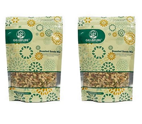 GRABPURE GRABPURE Roasted Seed Mix Dry Fruits | Sunflower Seeds, Watermelon Seeds, Pumpkin Seeds, Flax Seeds, Chia Seeds, Sesame Seeds | 200g Each (Pack of 2)