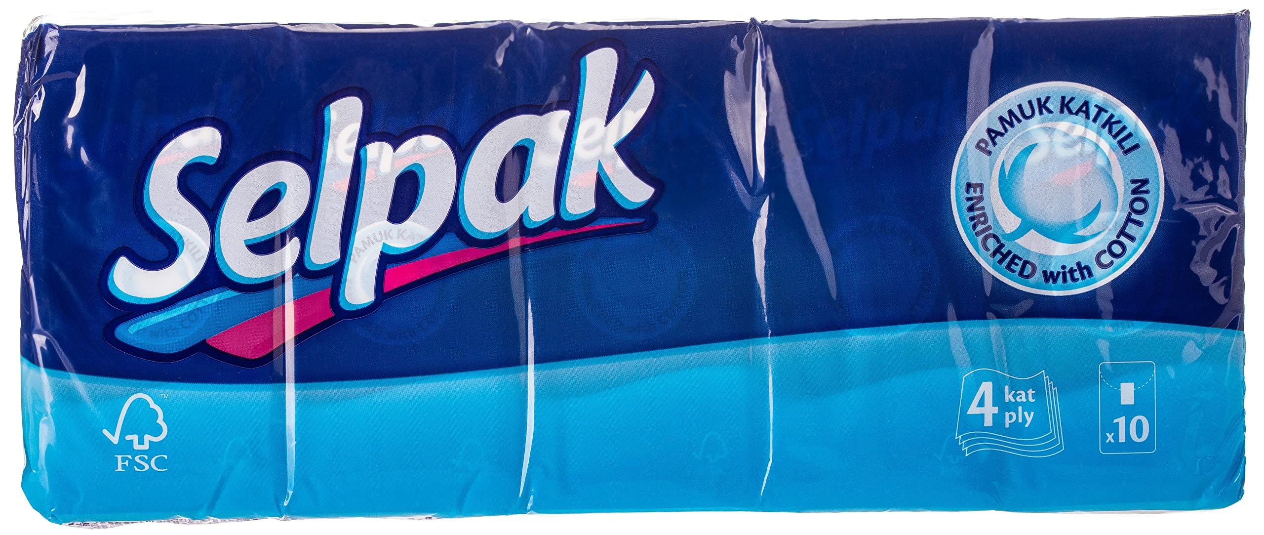 SELPAK Selpak Toilet Roll - 3Ply (12 Rolls/Pack) & Selpak Pocket Hanky Tissue Classic - 10 Sheets/Piece