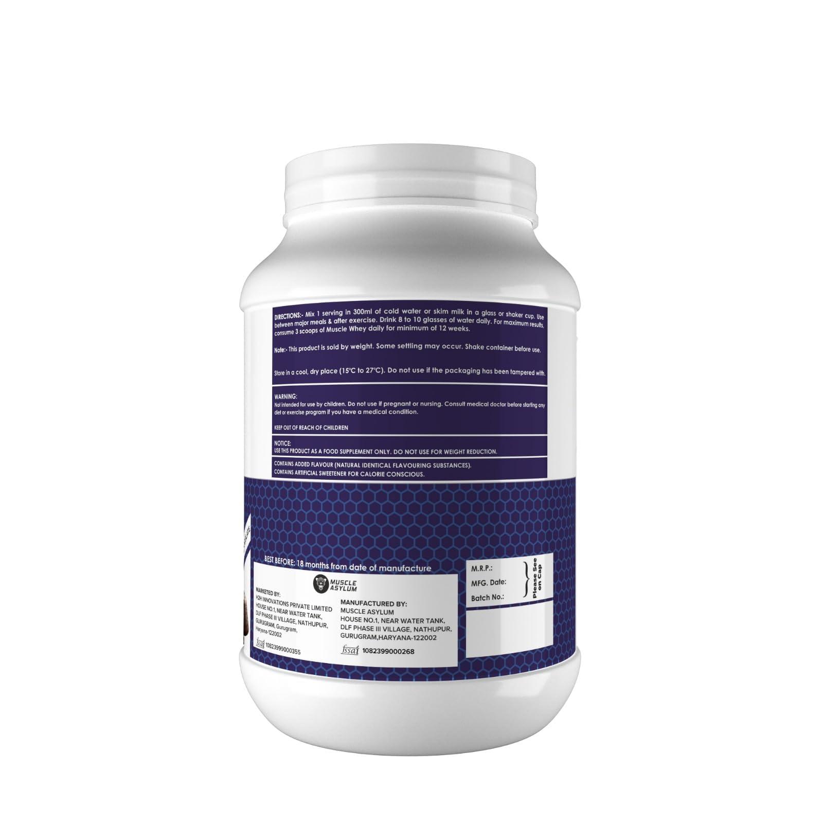 Muscle Asylum Muscle Asylum Premium Whey Protein & Creatine Combo | 25 Servings, 1kg & 62 Servings, 250g | Double Chocolate Protein | Fruit Punch Creatine | With Genuine Lab Reports | Muscle Building & Recovery | Enhanced Muscle Strength & Power