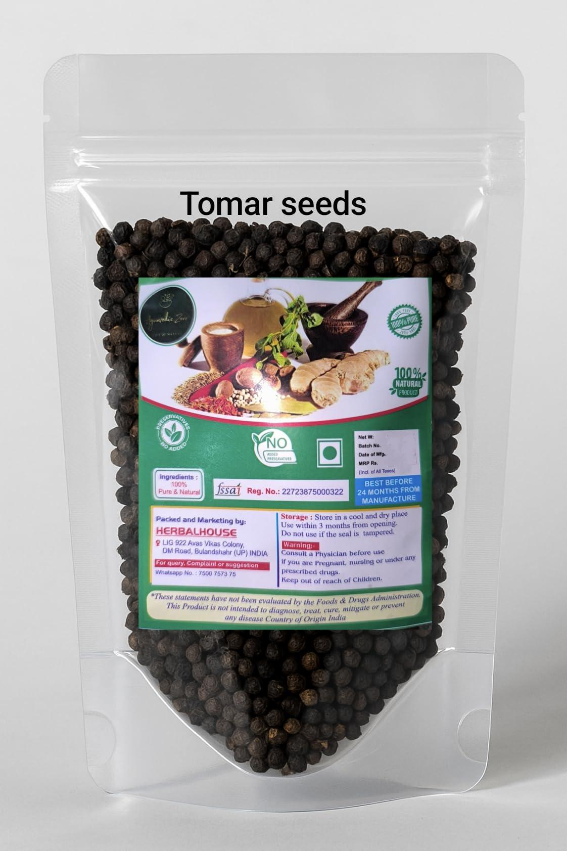 Ayurvedic Zone AYURVEDIC ZONE Tomar Seeds and Powder - Tomar Beej - Tumbru - Tomar - Timur - Tomru - Nepali Dhania - Zanthoxylum Alatum Plant Seeds (Seeds, 100 gm)