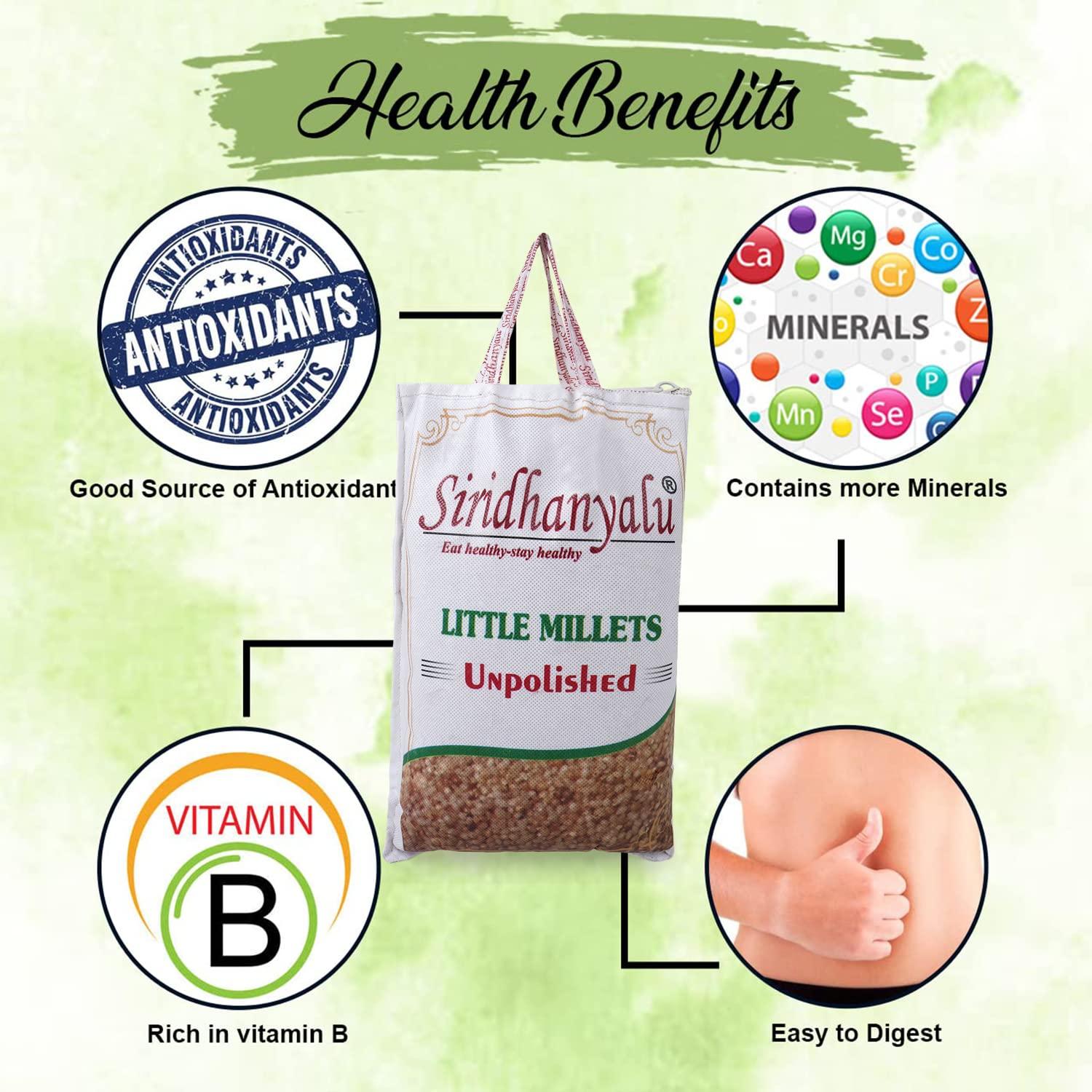 siridhanyalu Siridhanya Unpolished and Organic Little Millets 250gm pack, Gross wt 400gm) Organically Grown from Karnataka