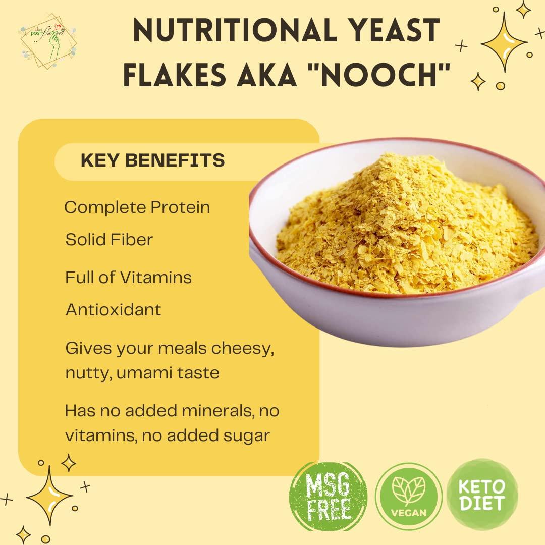 Alla\'s Posh Flavors Alla\'s Posh Flavors Non-Fortified Nutritional Yeast Flakes | Dairy-Free | Gluten-Free | Nutty, Savoury, Cheezy Nooch| Zero Sodium | Imported from Europe | Only Unfortified Nooch in India