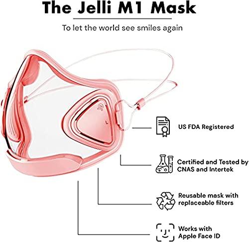 Jelli M1 Jelli M1 Antifog Transparent Breathable Face Mask With Reusable Filter Adjustable Straps - (Pink)