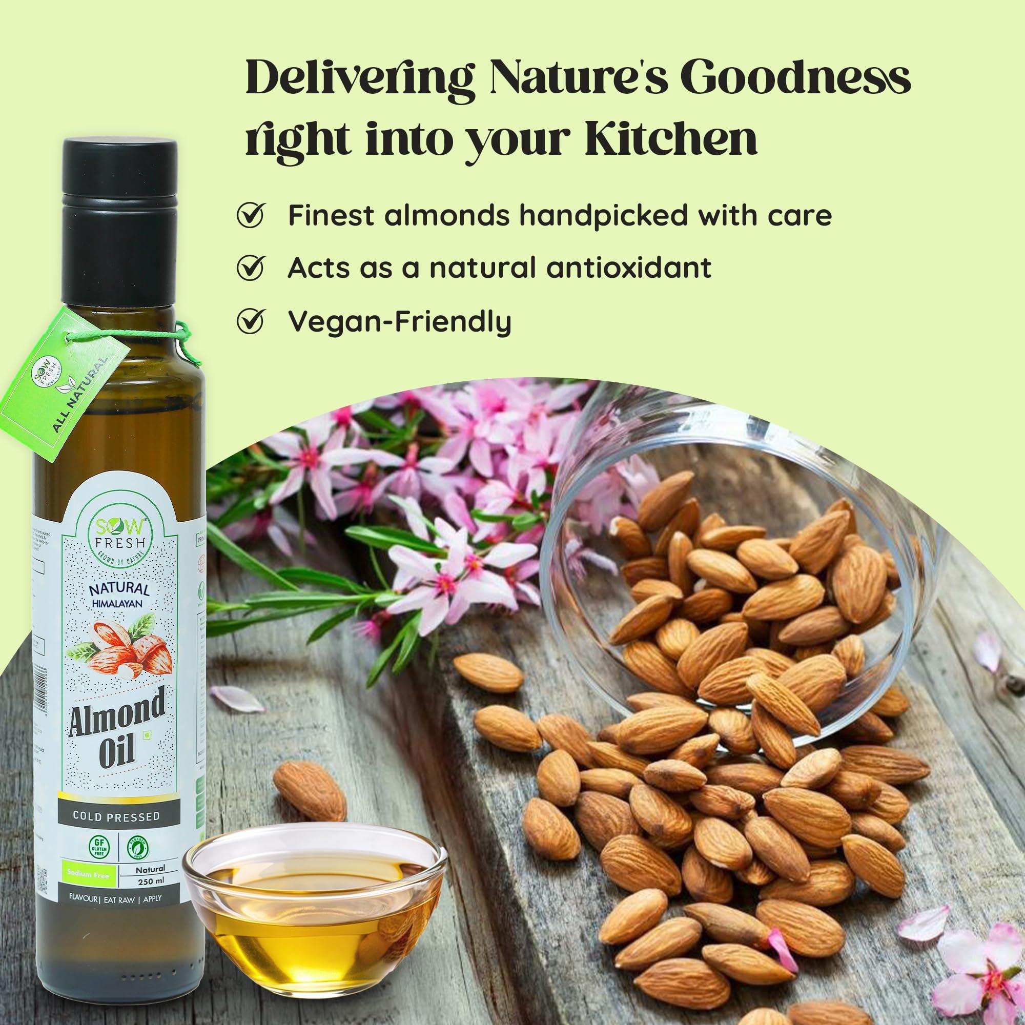 SOW FRESH GROWN BY NATURE Sow Fresh Grown By Nature Organic Cold Pressed Almond Oil, 250 Ml
