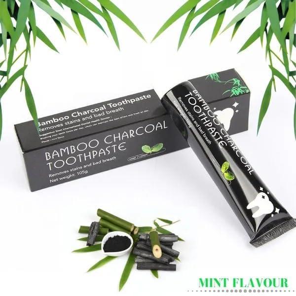 ALI SHIPPING Natural Bamboo Charcoal Toothpaste for Teeth Whitening - Organic, Fluoride-Free, Removes Plaque & Stains, Freshens Breath, Gentle on Sensitive Teeth
