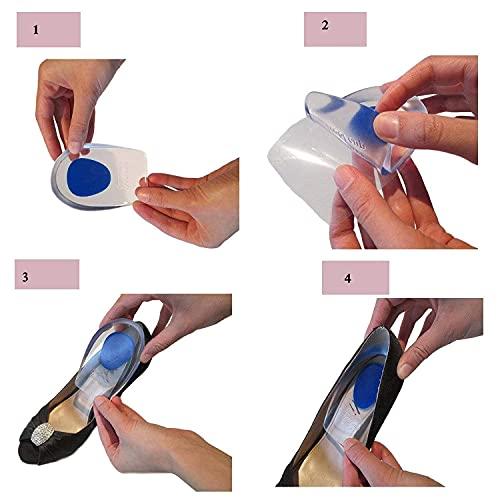 HINGOL HINGOL Gel Heel Cups Plantar Fasciitis Inserts - Silicone Gel Heel Pads for Heel Pain, Bone Spur & Achilles Pain, Gel Heel Cushions and Cups, Pad & Shock Absorbing Support