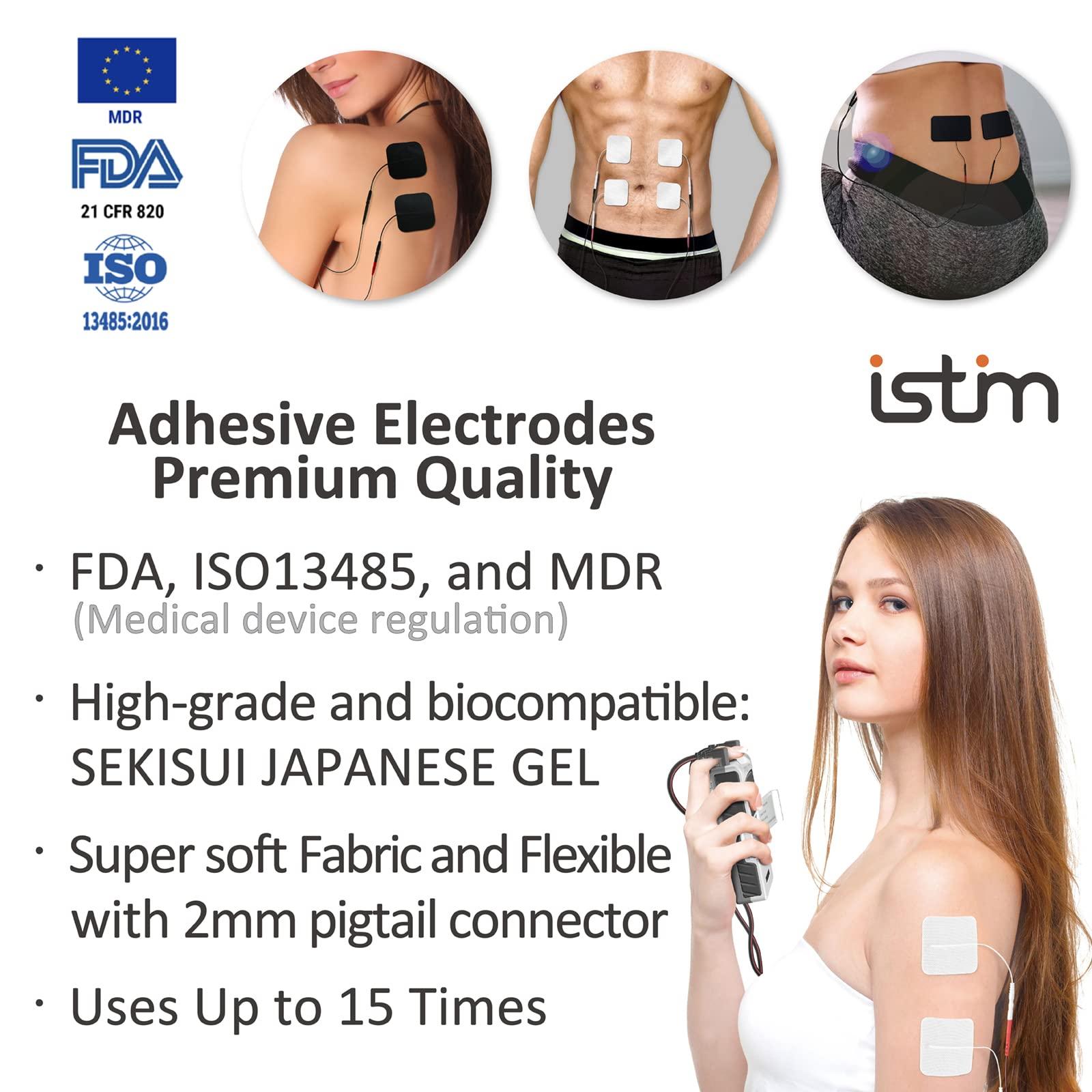 iStim iStim Super Soft 2\"x2\" TENS Unit Electrodes for TENS Massage EMS - 100% JAPANESE GEL (2\"x2\"- 16 pieces)