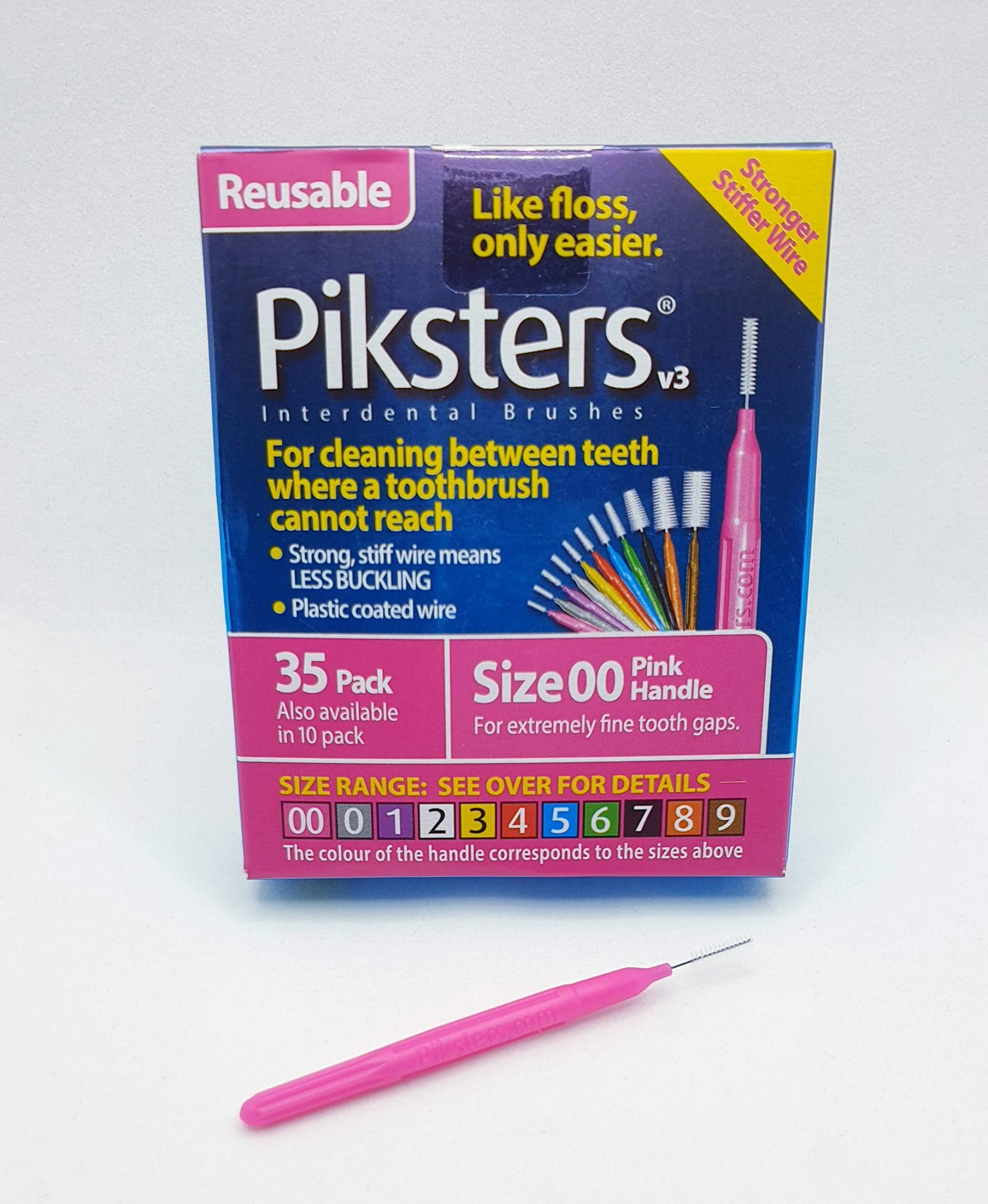 Piksters Piksters Interdental Brushes | 35 Pack | Size 00 - Pink