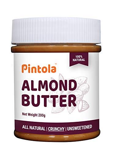 Pintola Pintola All Natural Peanut Butter (Crunchy) (1 kg) (Unsweetened, Non-GMO, Gluten Free, Vegan) + Pintola All Natural Almond Butter (Crunchy) (200g)