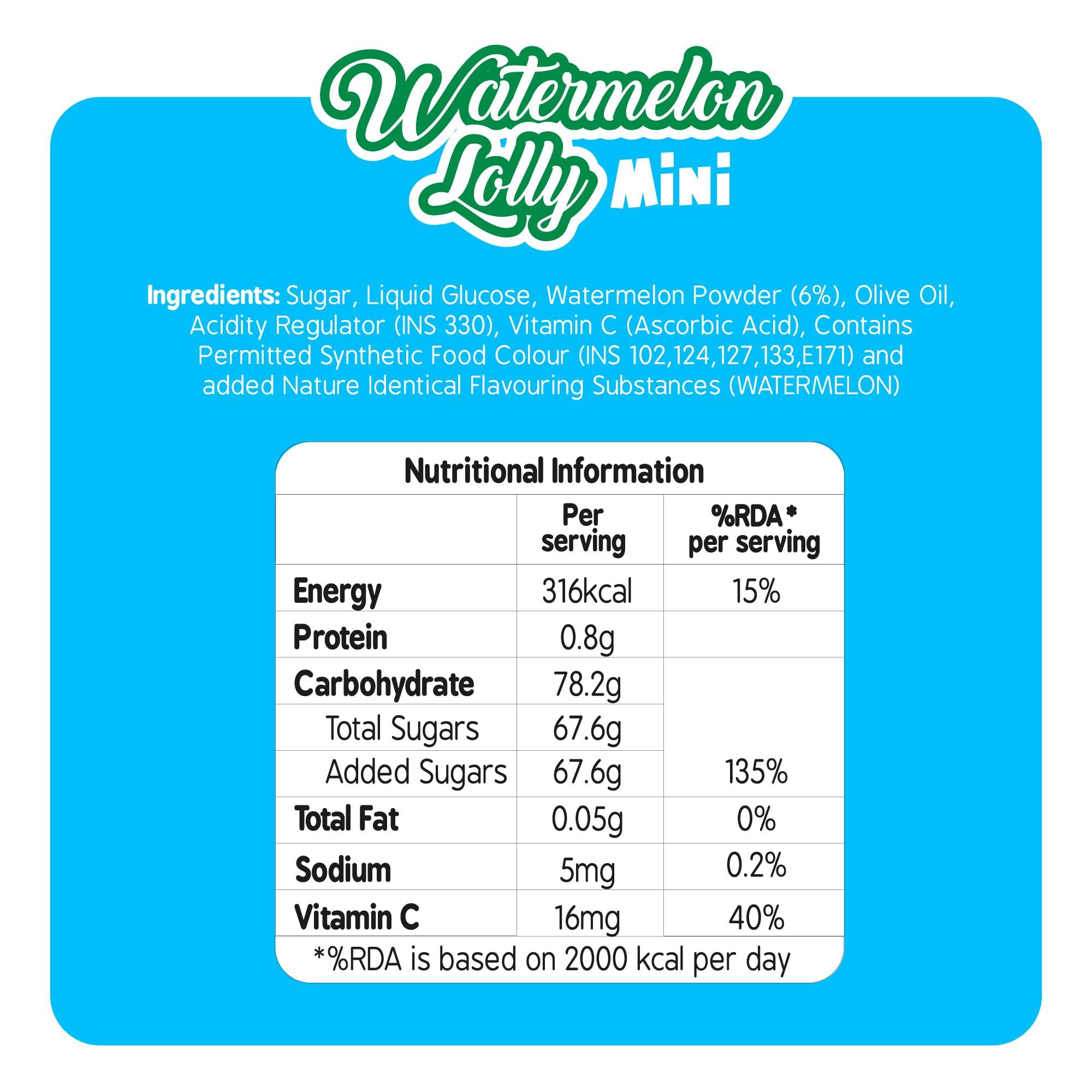 ZUBI THE FUN CANDY Zubi Candy Watermelon Lollipops | Sweet Watermelon Flavour | Enriched with Vitamin C | Gluten-Free | 80g | Pack of 12