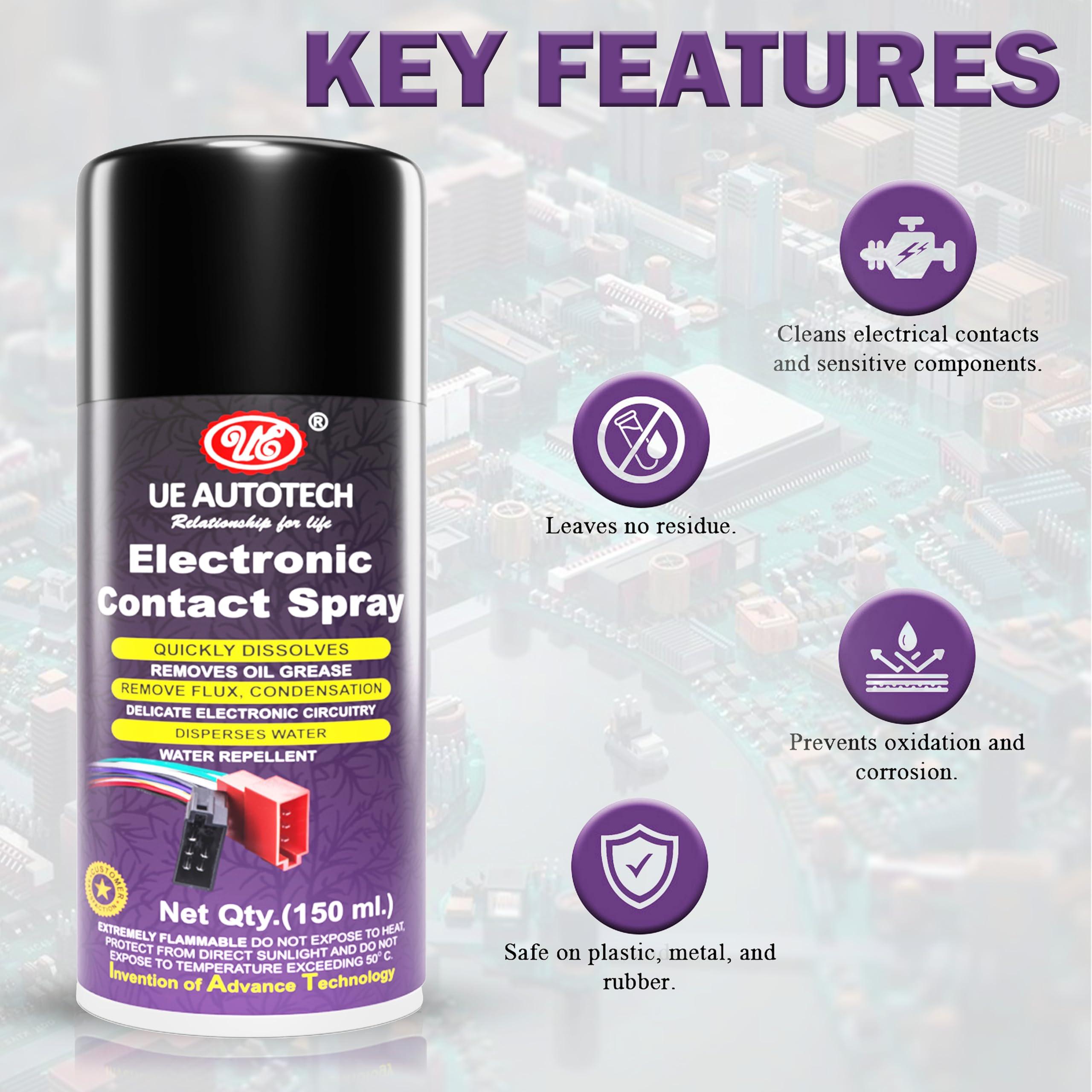 UE UE Premium Electronic Contact Cleaner Spray 150 ml (Pack of 4) Cleans Sensitive Electronics Equipment