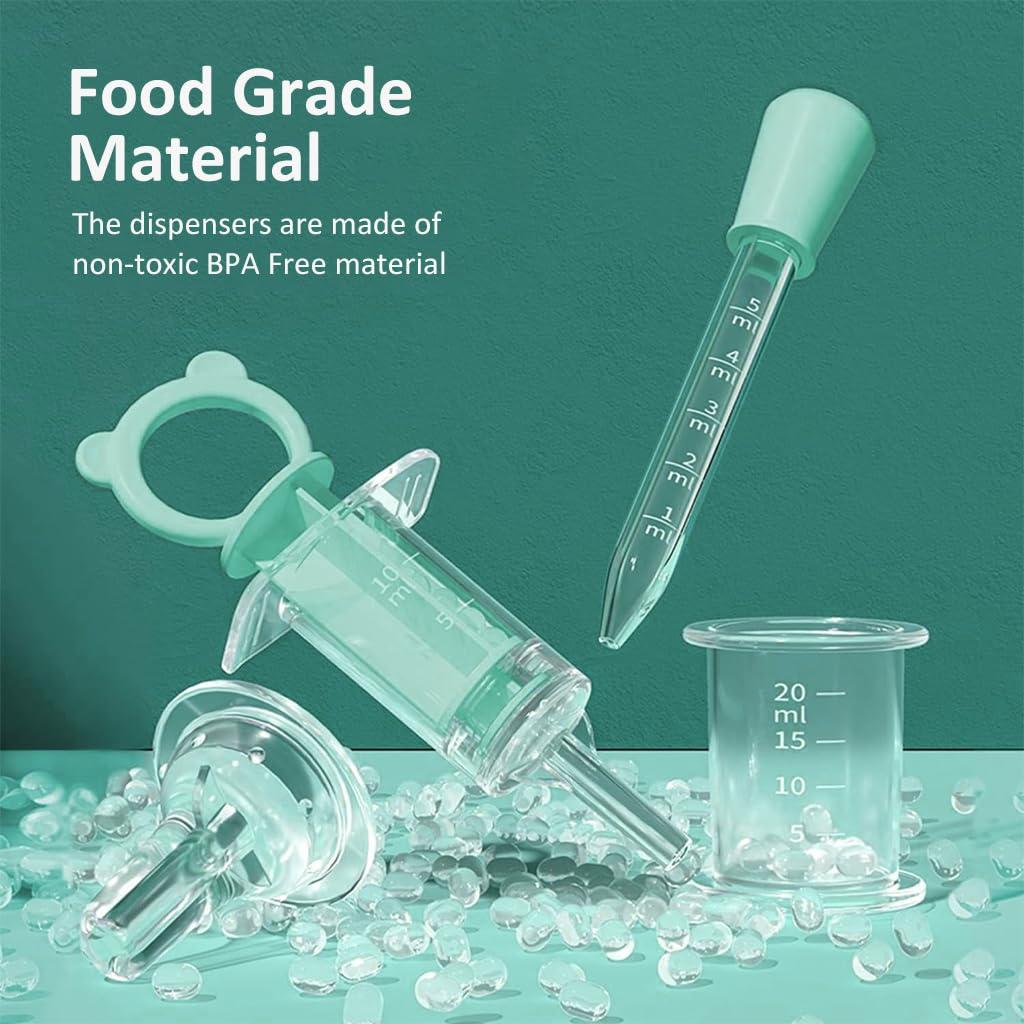 SNOWIE SOFT SNOWIE SOFT 4Pcs Dropper for Baby Medicine Syringe Medicine Pacifier Baby Medicine Dispenser Kit, Food Grade Oral Feeding Syringe and Dropper Set Feeder Dispenser for Infant for Medicine Water Juice