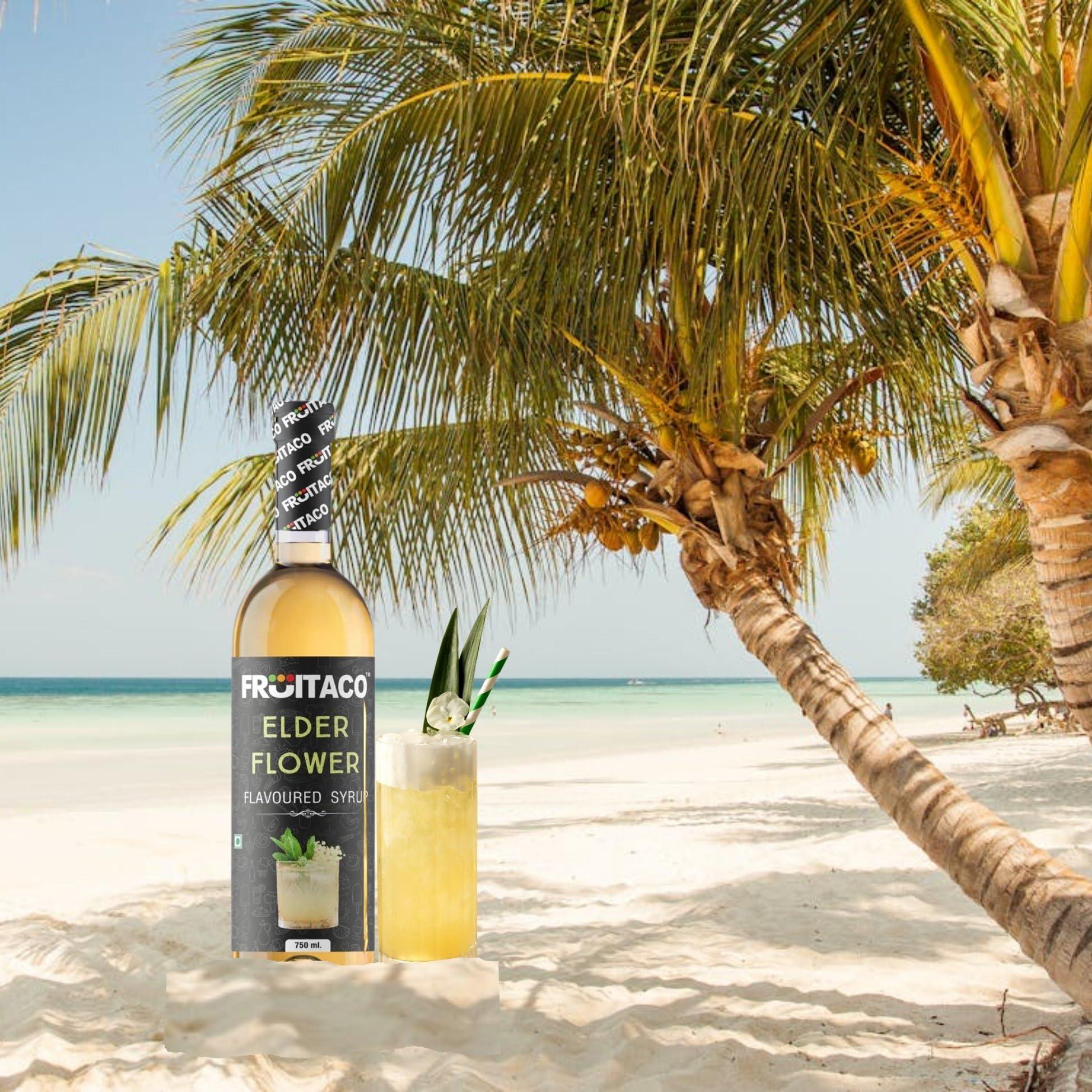 Fruitaco Fruitaco Elderflower Syrup for Mocktails, Cocktails - Pack of 2 (750ml each):Perfect Mixer for Enhancing Mocktails & Cocktails, Drinks, and Mojitos at Parties, for All Your Mixing Needs