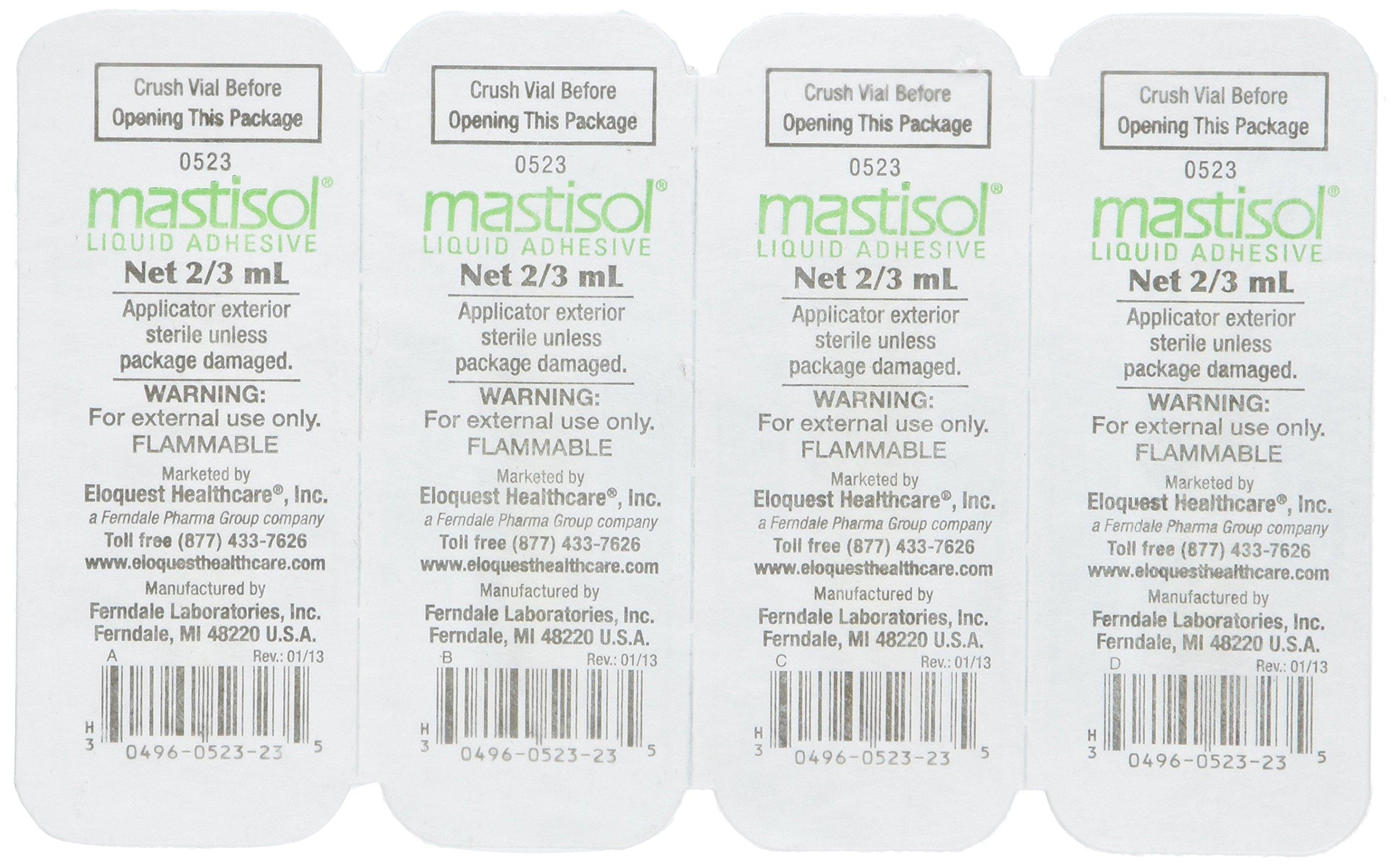 Ferndale Mastisol Medical Liquid Adhesive 2/3 mL Vials, Four (4) Vials