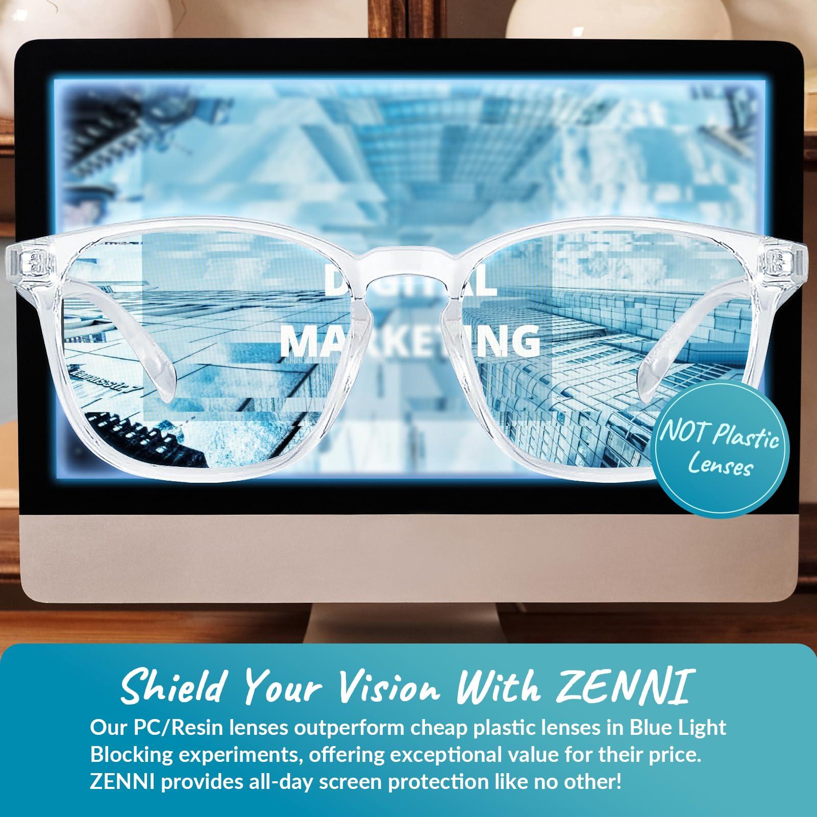 Zenni Optical Zenni Optical Blokz Blue Light Blocking Computer Glasses Square Universal Bridge Fit Clear Frame 2020123