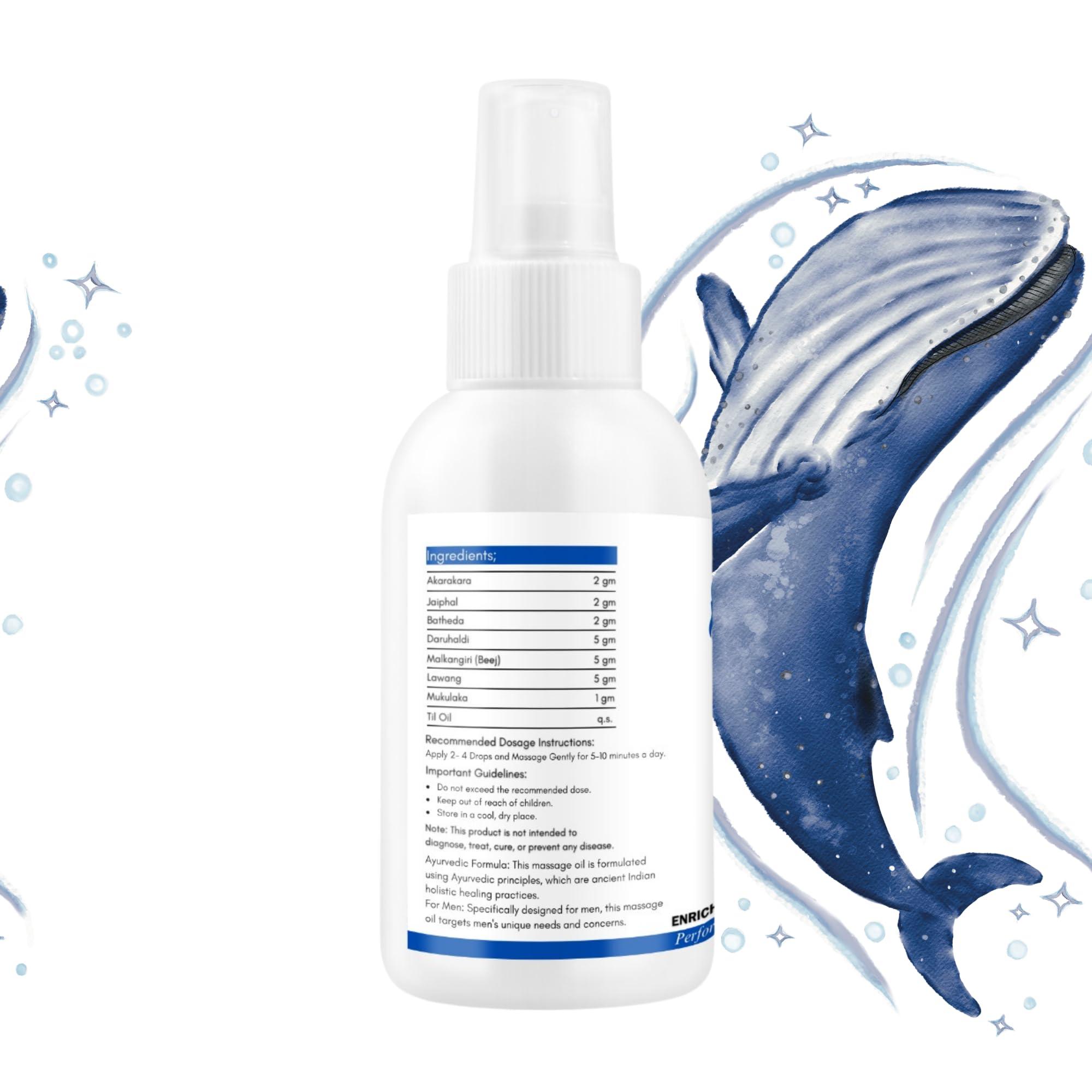 BIG WHALE Big Whale Lift Up Oil for Men - Ayurvedic Massage Oil for Strength, Vitality & Wellness - 100% Natural Ingredients, 30ml