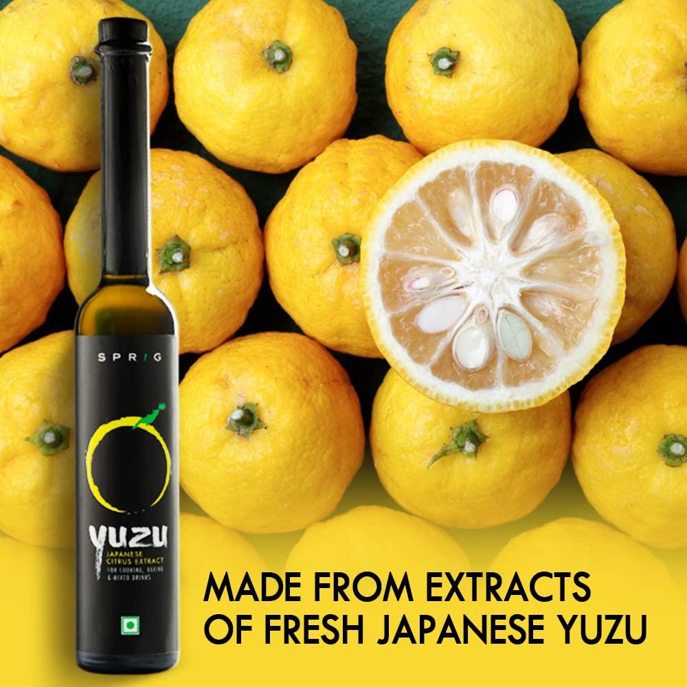 S P R I G Sprig All Natural Yuzu Extract | From Japanese Yuzu Extract | Yuzu Extract & Flavouring | Yuzu Extract for baking cakes, whipped cream, Pastries, Desserts & Beverages | Vegan | 120 g