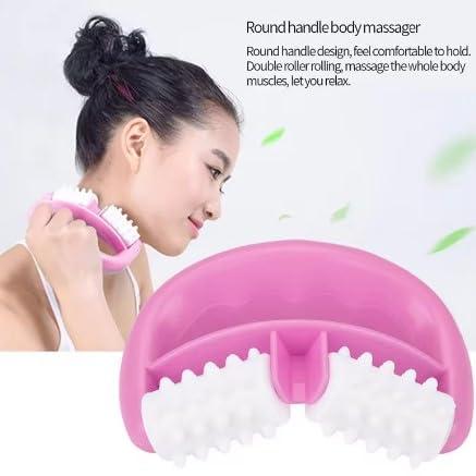 NavaFresh Basics SHOPYTRAP Manual Round Handle Plastic Massage Roller With 2 Rolls for Muscle Pain and Recovery from Injuries. Roller for Legs, Arms, Back and other Muscular Areas to Release Tension.