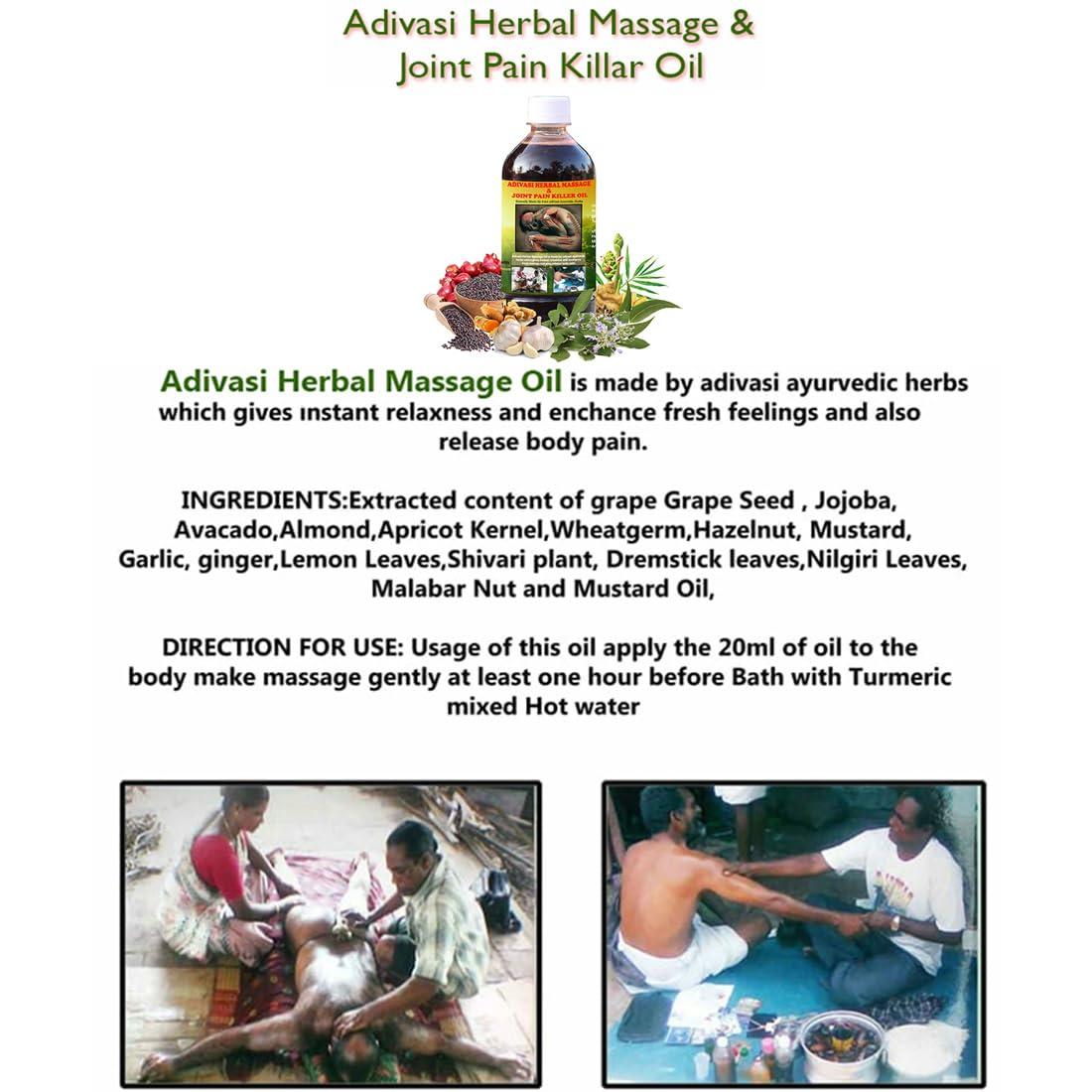 VANVEDA HERBALS Adivasi Ayurvedic Herbal Pain Relief Oil For Joints, Muscle Twist | Full Body Relaxation Massage | 250ml (Pack of 1) | Made With Natural Process Traditional Formulation, No Chemicals Added