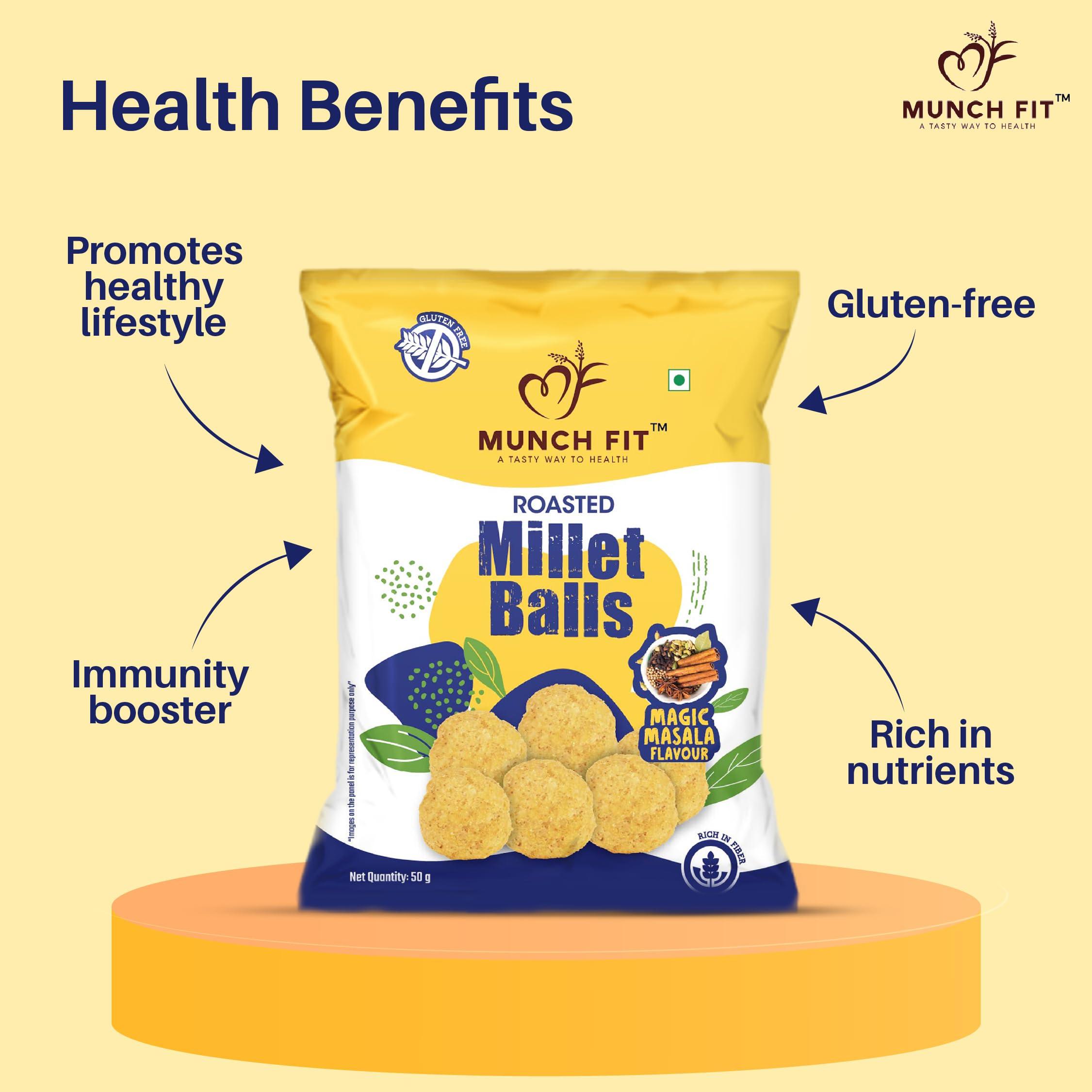 Munch Fit Munch Fit Magnum Food Roasted Millet Snacks - Magic Masala Pack of 12 Pcs