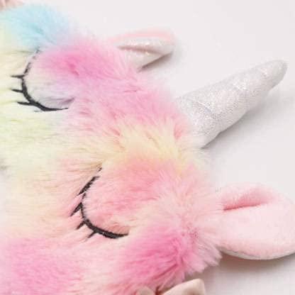 Rockjon Rockjon- Multicolor Soft Plush Unicorn Sleeping Mask Cute Animal Eye Mask Unicorn Horn Plush Blindfold Eye Cover Travel Sleeping Mask Best for Women Girls Pack of