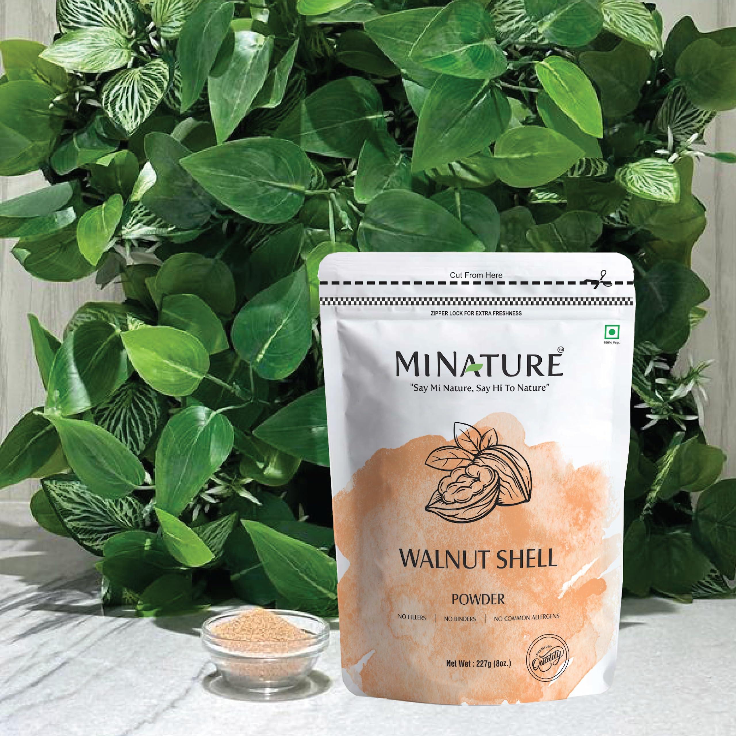 mi nature mi nature Walnut Shell Powder - No Silica or Any Artifical Additives - For Homemade Natural Scrub Formula| 100% Pure, Natural & Cruelty Free - 227g/1/2 lbs/8 oz