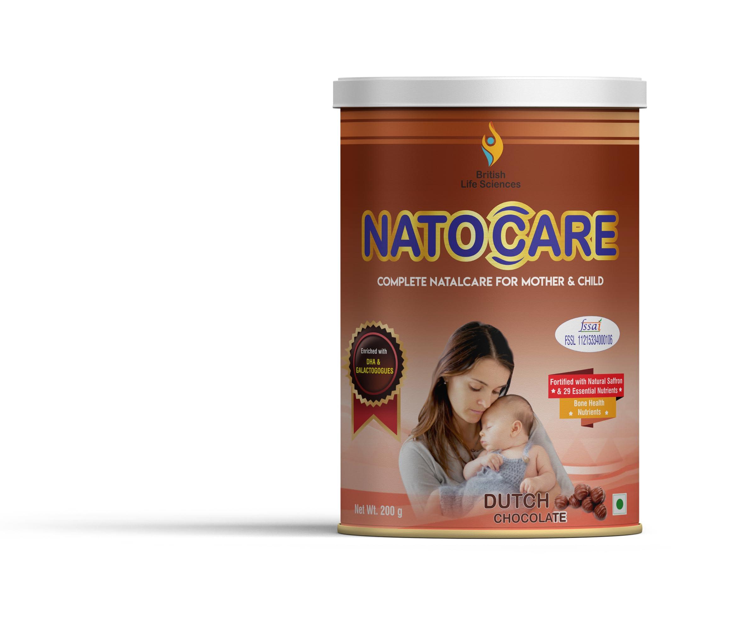 BRITISH LIFE SCIENCES PVT LTD ; Nutrition For A He BRITISH LIFE SCIENCES PVT LTD ; Nutrition for A Healthy Beginning Natocare-Lactation Supplement Powder for Breastfeeding Mother-Shatavari&Fenugreek Extract To Increase MilkSupply,200G(Dutch Chocolate)