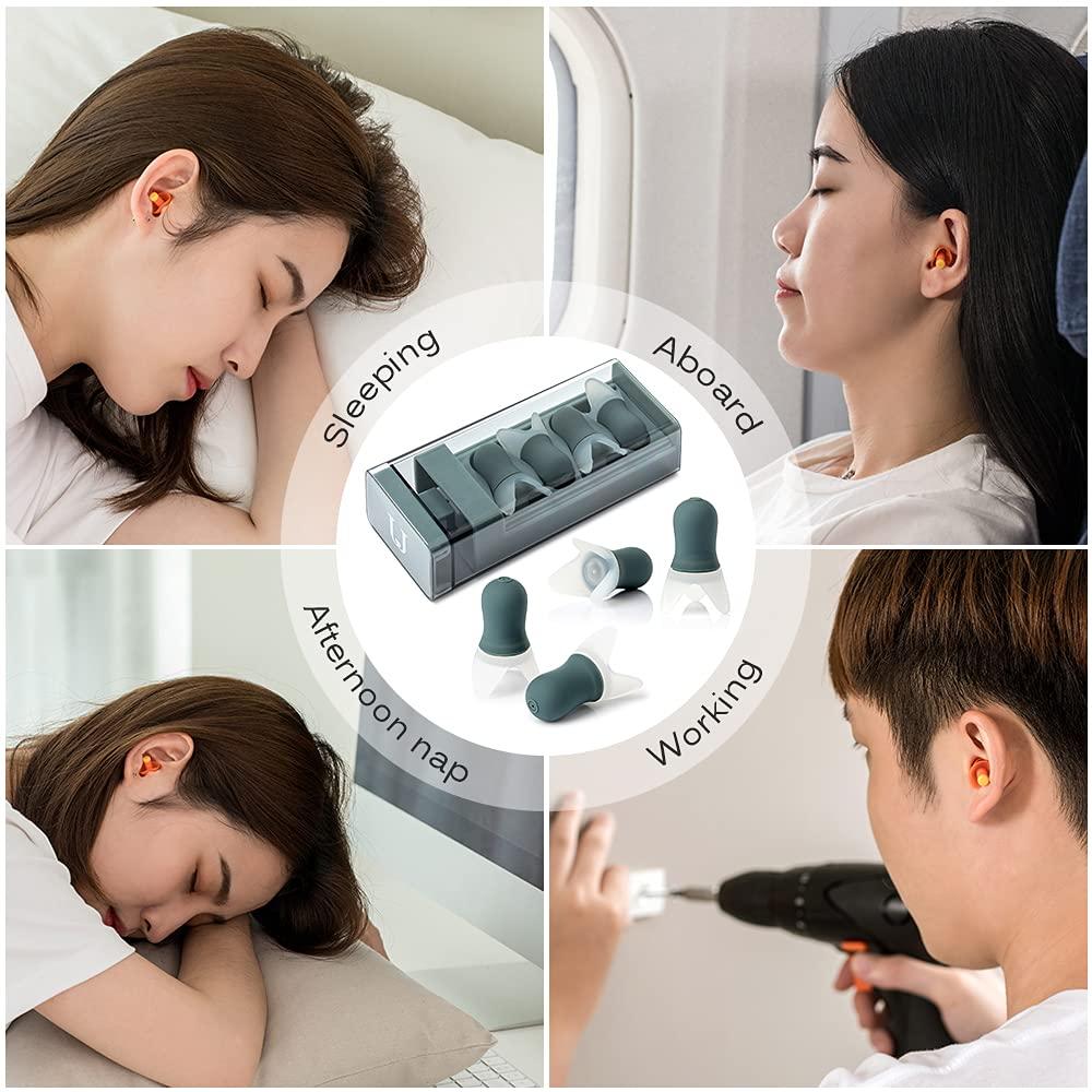 Layfoo Noise Cancelling Ear Plugs Sound Blocking Earplug Noise Reduction Reusable with Storage Case for Slee g Snoring Swim ng (Flight earplug) -Layfoo