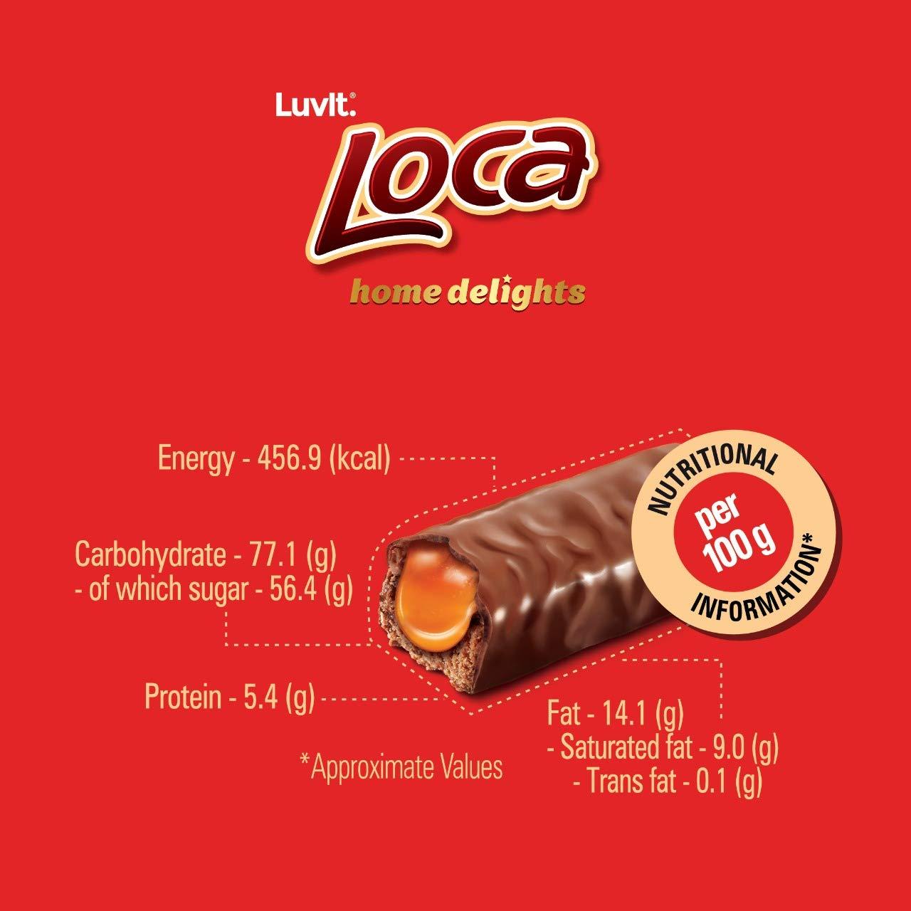 LuvIt. Luvlt Loca Home Delight Choco Caramel Bar with Nougat | Homepack | Pack of 1, 200g