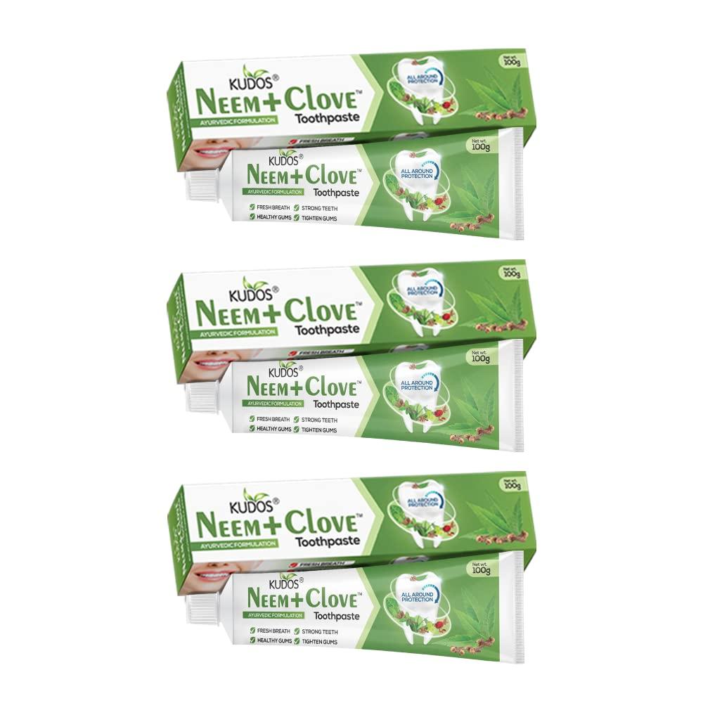 KUDOS Kudos Ayureveda Neem Clove Toothpaste I Prevents Cavities,Bad Breath,Tooth Decay I Help Fights Germ,Anti Bacterial Gumprotection Daily Use Toothpaste - 1 Count