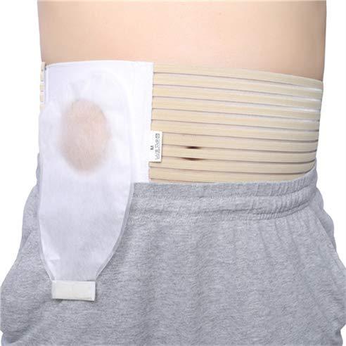 RousuCare Ostomy Belt Colostomy Belt (Hole 3.14\") Medical Stoma Support Ostomy Hernia Belt Ostomy Hernia Belt Stomach Truss Binder with Compression Support (L: 41.34\'\'-45.28\'\')