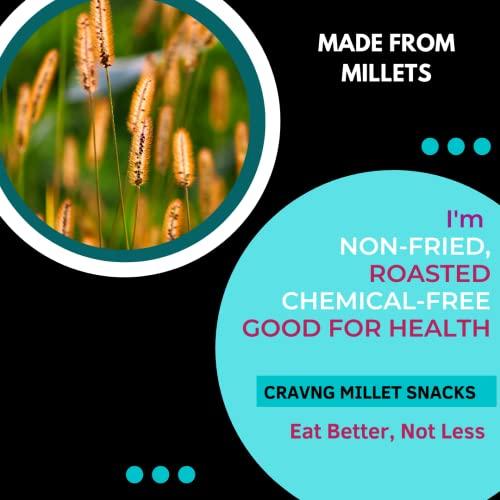 Cravng Cravng Jowar Bajra Pudina Mix | Roasted Diet Millet Namkeen | Crunchy Crispy Tasty Non-Fried | Gluten-Free| Healthy Snack | Ready to Eat | 400g (Mint)